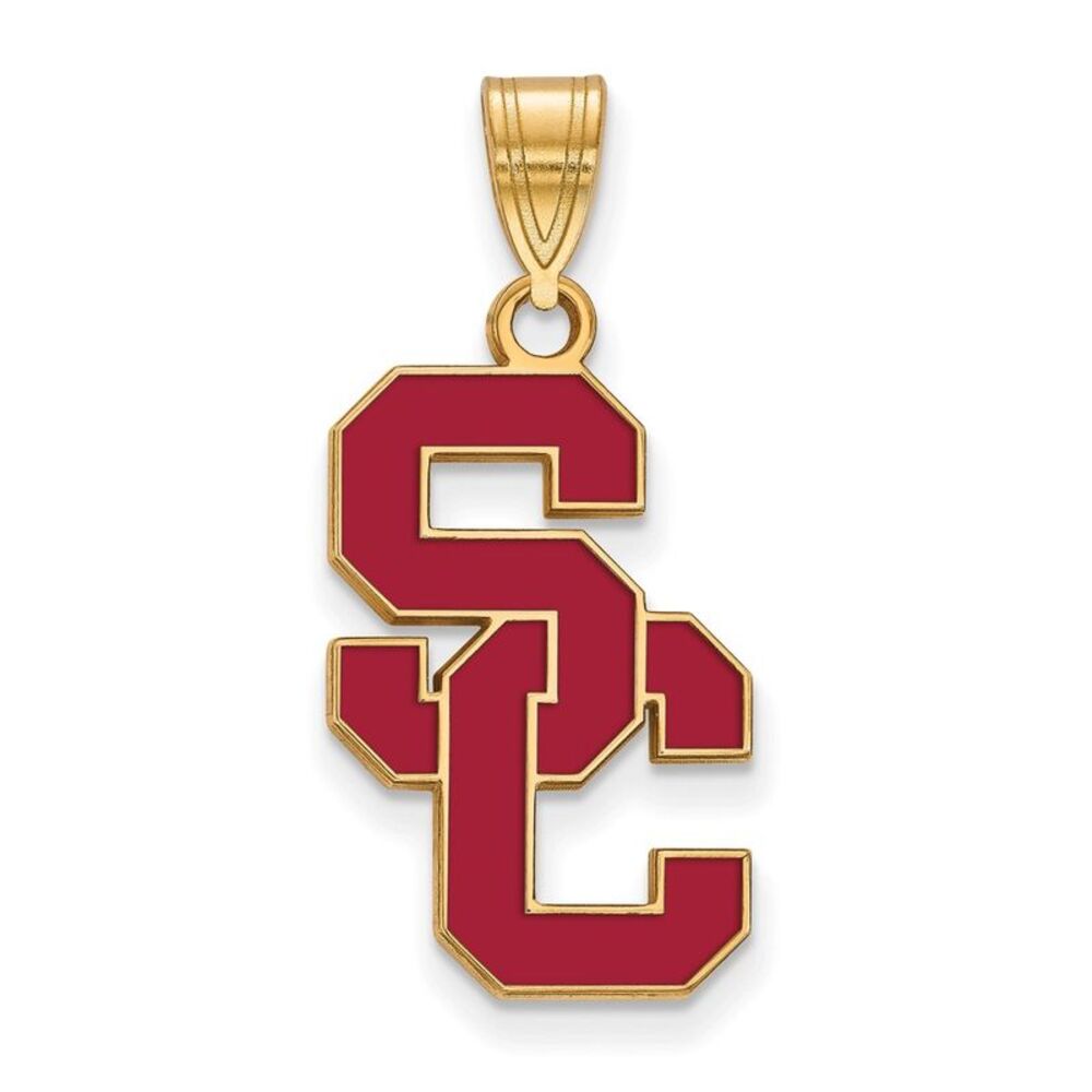 14K Gold Plated Sterling Silver Southern California LG Enamel Pendant